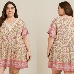 Boho Floral Print Dress – Size XL